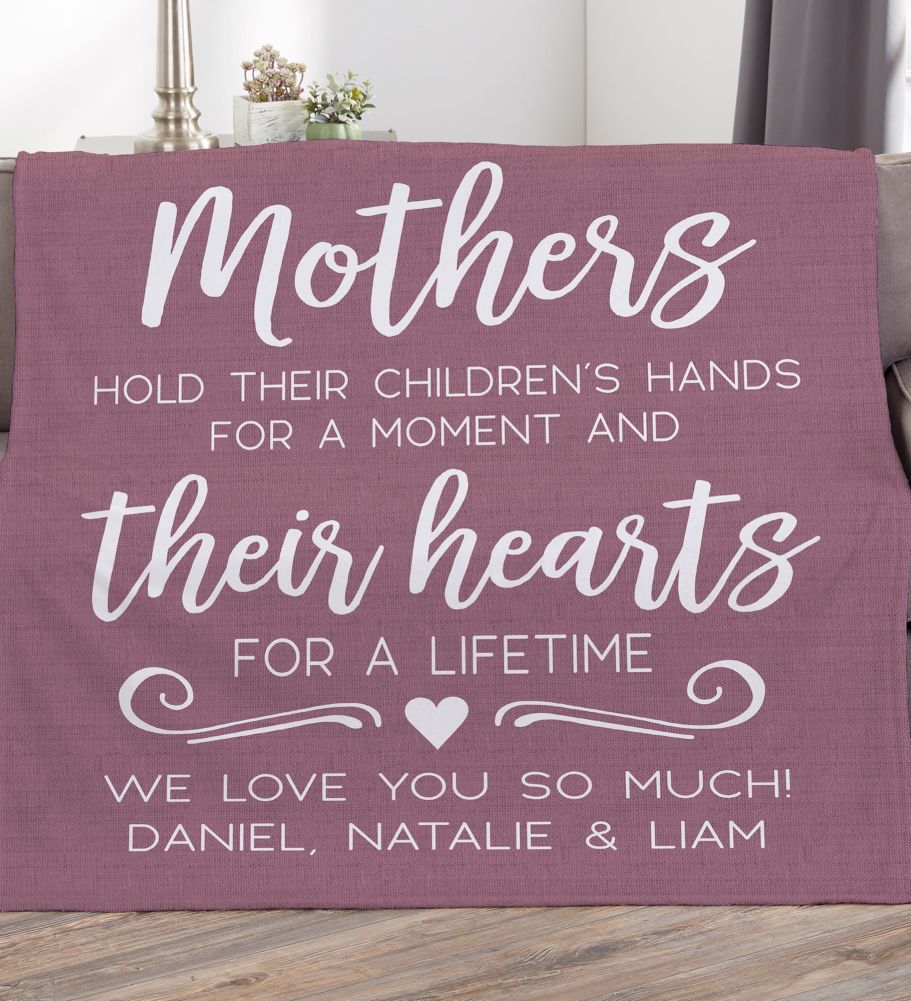 Mothers Hold Their Child's Hand Personalized Blanket
